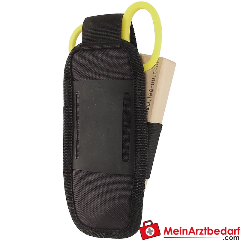 TEE-UU PLUS ULTRA Holster schwarz kompakt, 2 Fächer Gürtelholster mit gepolsterter Rückseite und Elastikschlaufen