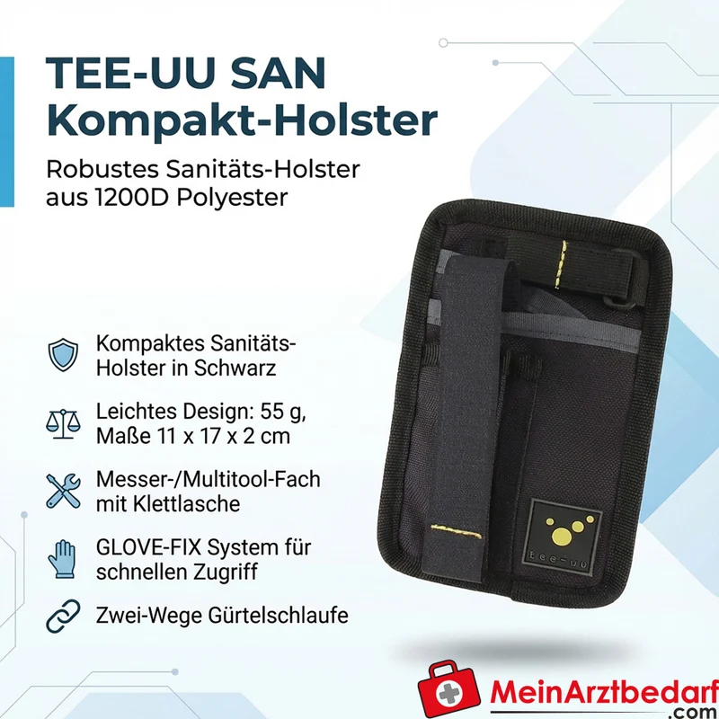 TEE-UU SAN Kompakt-Holster schwarz 1200D Polyester 11x17x2 cm GLOVE-FIX