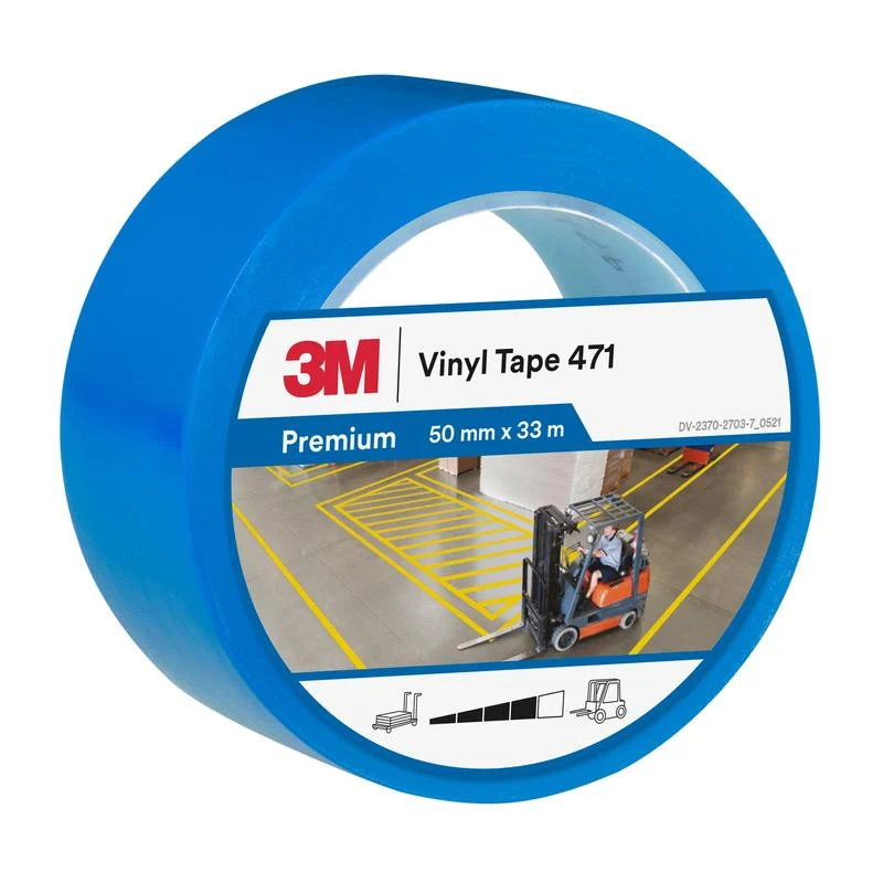 3M™ Weich-PVC-Klebeband 471, Blau, 50 mm x 33 m, 0.14 mm, Einzelverpackt | Packung (1 Rolle)