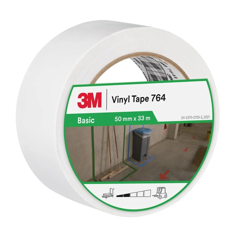 3M™ Allzweck-PVC-Klebeband 764, Weiß, 50 mm x 33 m, 0.13 mm, Einzeln verpackt | Packung (1 Rolle)