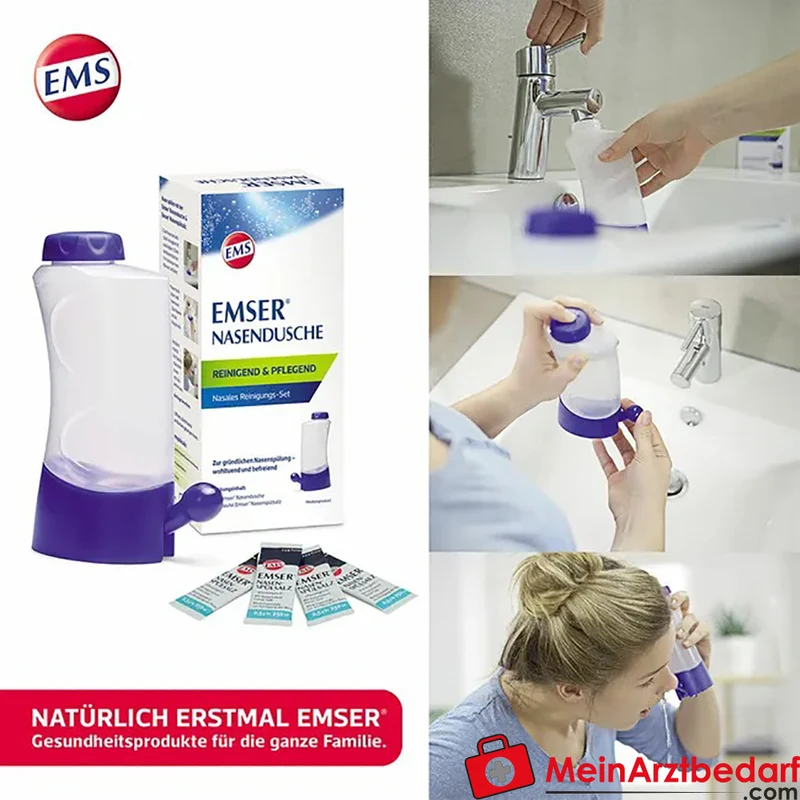 EMSER Nasendusche mit 4 Beuteln Nasenspülsalz Nasenspülset 1 St.