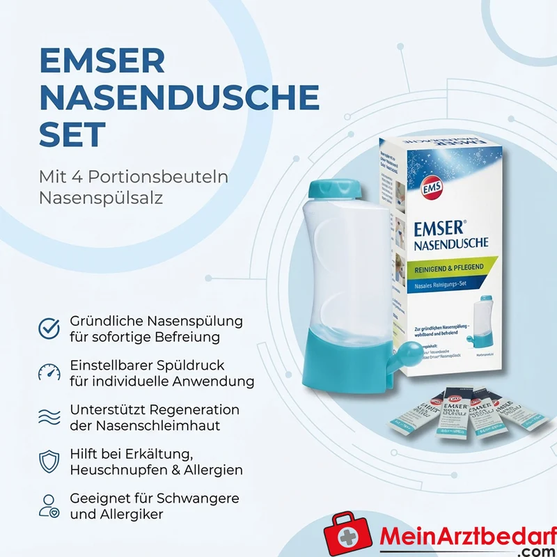 EMSER Nasendusche mit 4 Beuteln Nasenspülsalz Nasenspülset 1 St.