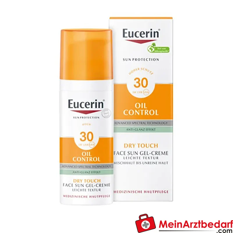 Eucerin Oil Control Face Sun Gel-Creme LSF 30 50 ml für fettige, unreine und zu Akne neigende Haut