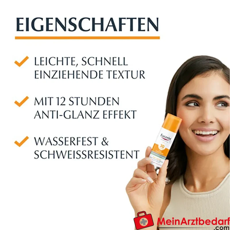 Eucerin Oil Control Face Sun Gel-Creme LSF 30 50 ml für fettige, unreine und zu Akne neigende Haut
