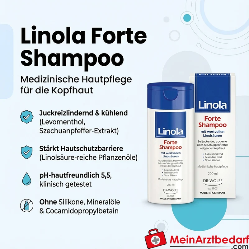 Linola Forte Shampoo mit Linolsäuren 200 ml – bei juckender, trockener Kopfhaut