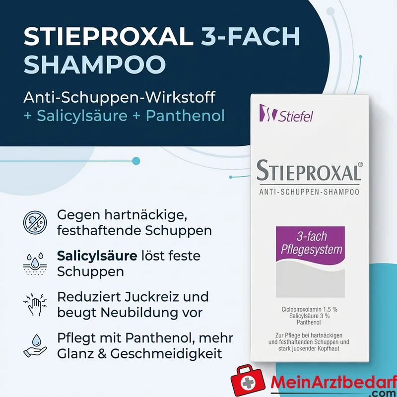 STIEPROXAL Ciclopiroxolamin Shampoo bei hartnäckigen Schuppen 100 ml
