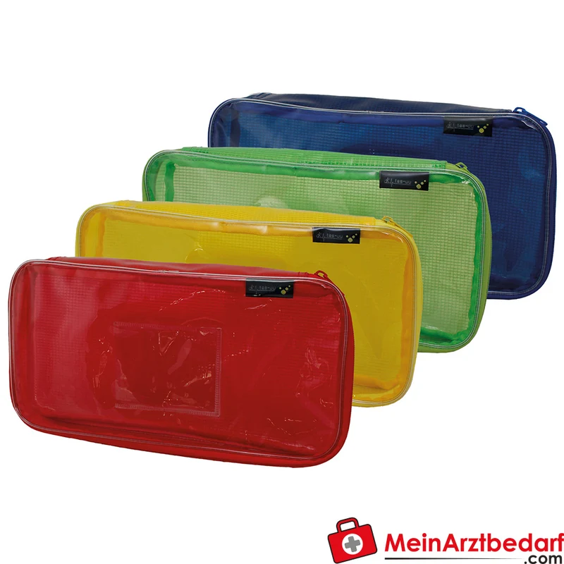 TEE-UU PRAXIS LARGE Modultaschen-Set 4x L 30 x 5 x 15 cm Plane transparent Rot/Gelb/Blau/Grün