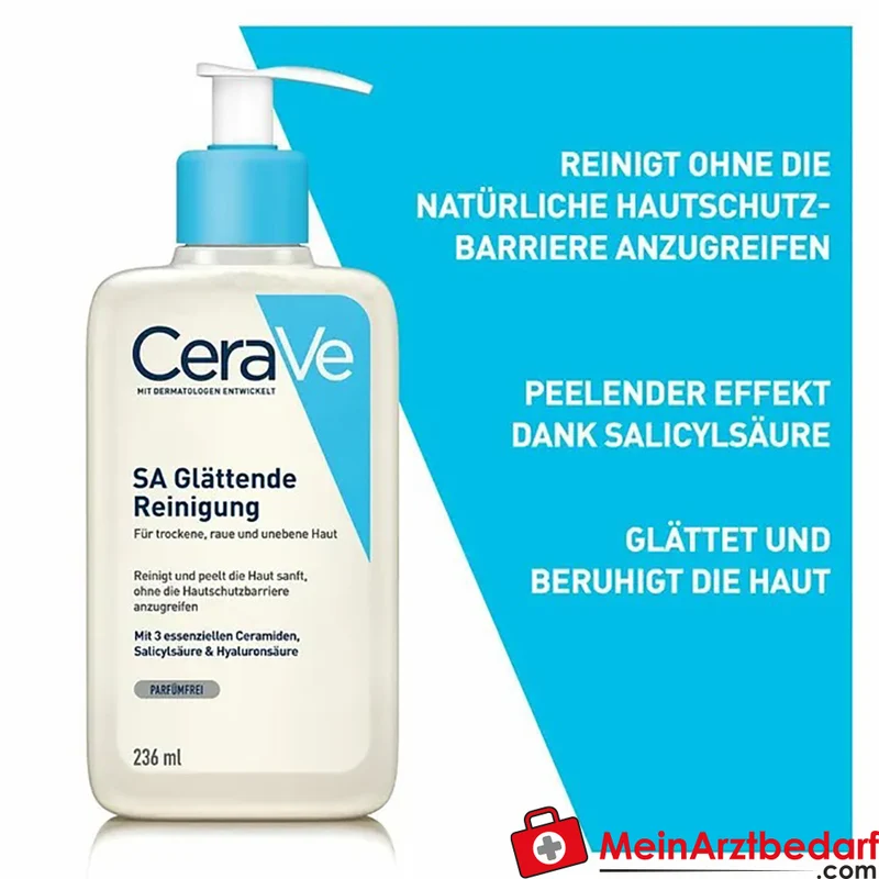 CeraVe SA Glättende Reinigung Salicylsäure Urea Hyaluron Reinigungsgel 236 ml