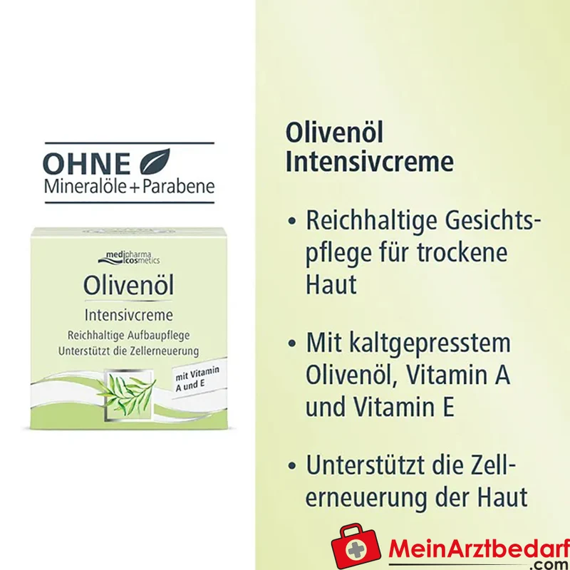 medipharma cosmetics Olivenöl Intensivcreme mit Dexpanthenol & Retinolpalmitat Creme 50 ml