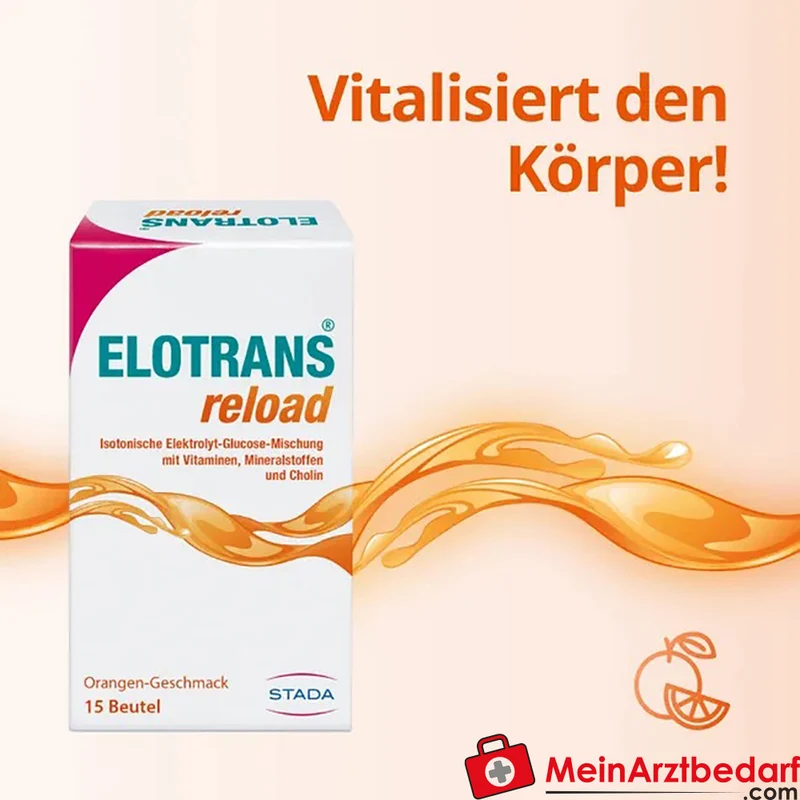 Elotrans reload Elektrolyt‑Glucose Trinkpulver 2700 mg Glucose/Beutel 15 x 7,57 g