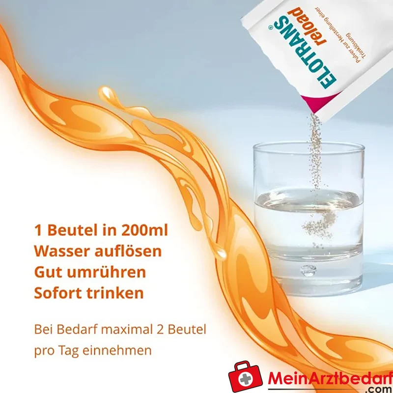 Elotrans reload Elektrolyt‑Glucose Trinkpulver 2700 mg Glucose/Beutel 15 x 7,57 g