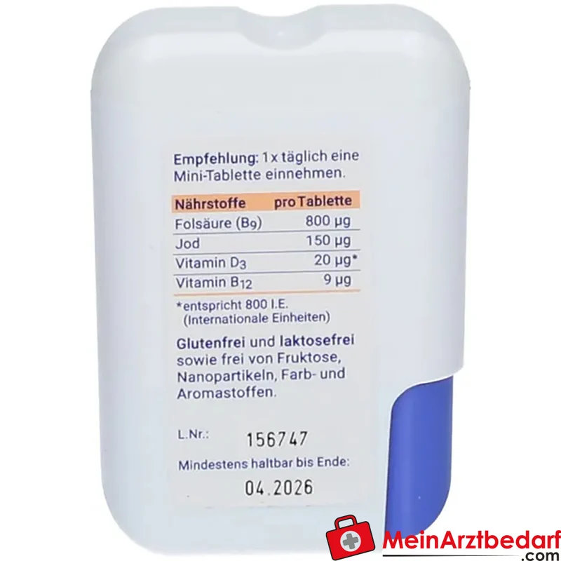 Folio basic Folsäure 0,8 mg Vitamin B12 D3 Jod Filmtabletten 90 Stück