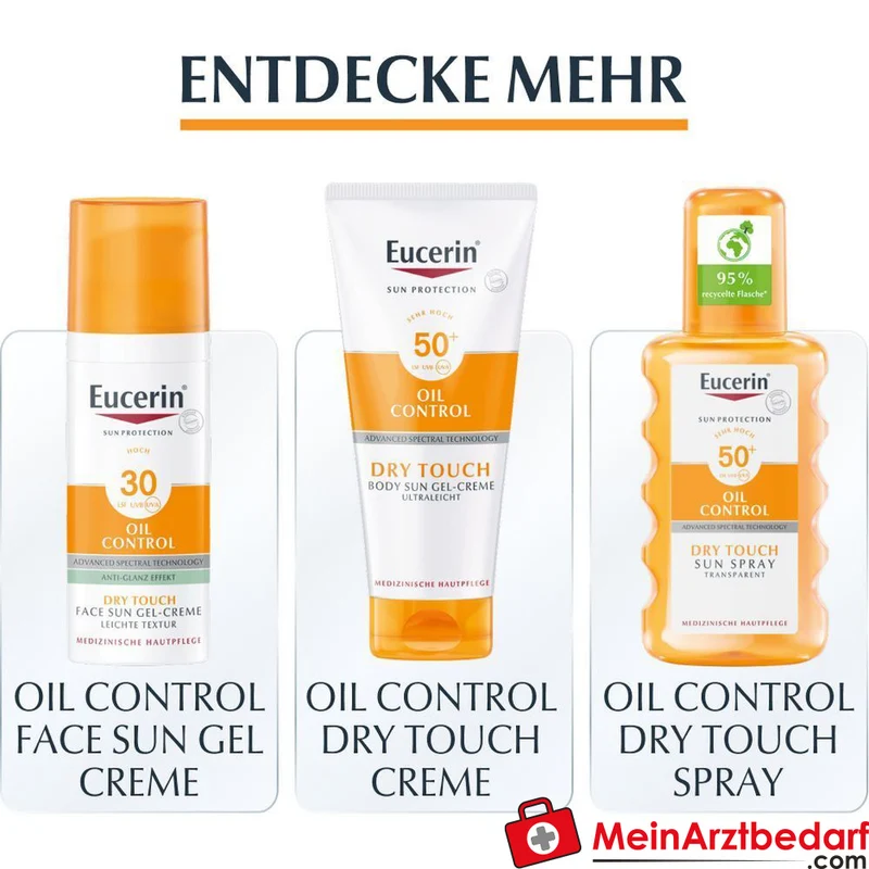Eucerin Oil Control Tinted Face Sun Gel-Creme LSF 50+ 50 ml für fettige, unreine Haut