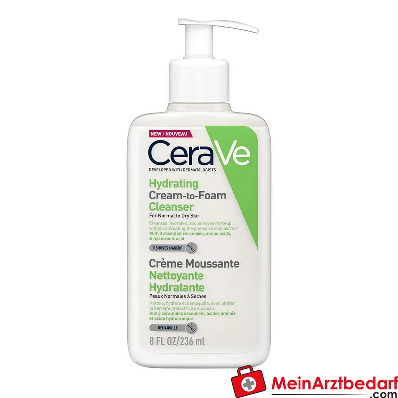 CeraVe Creme-zu-Schaum Reinigung für normale bis trockene Haut 236 ml