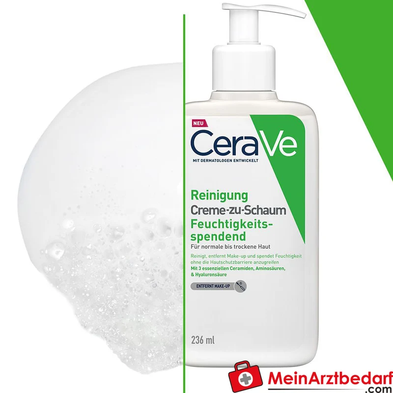 CeraVe Creme-zu-Schaum Reinigung für normale bis trockene Haut 236 ml