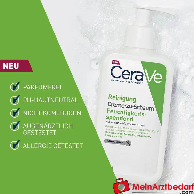 CeraVe Creme-zu-Schaum Reinigung für normale bis trockene Haut 236 ml