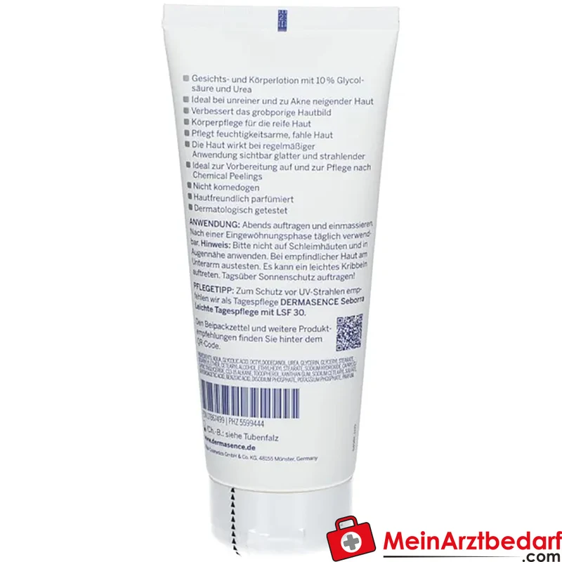 DERMASENCE Seborra Glycolsäure 10% Urea Lotion 200 ml