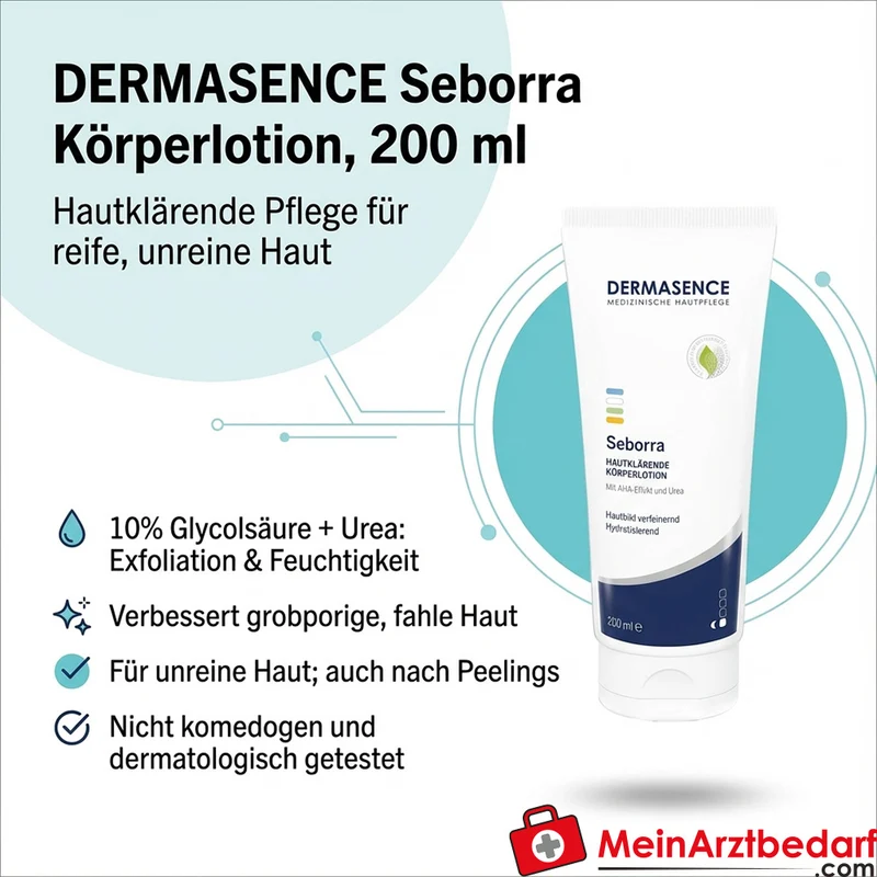 DERMASENCE Seborra Glycolsäure 10% Urea Lotion 200 ml