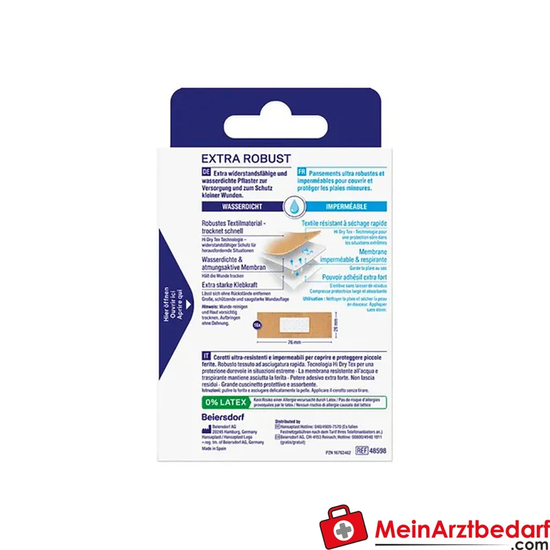 Hansaplast Extra Robust Waterproof Textilpflaster 16 Stück