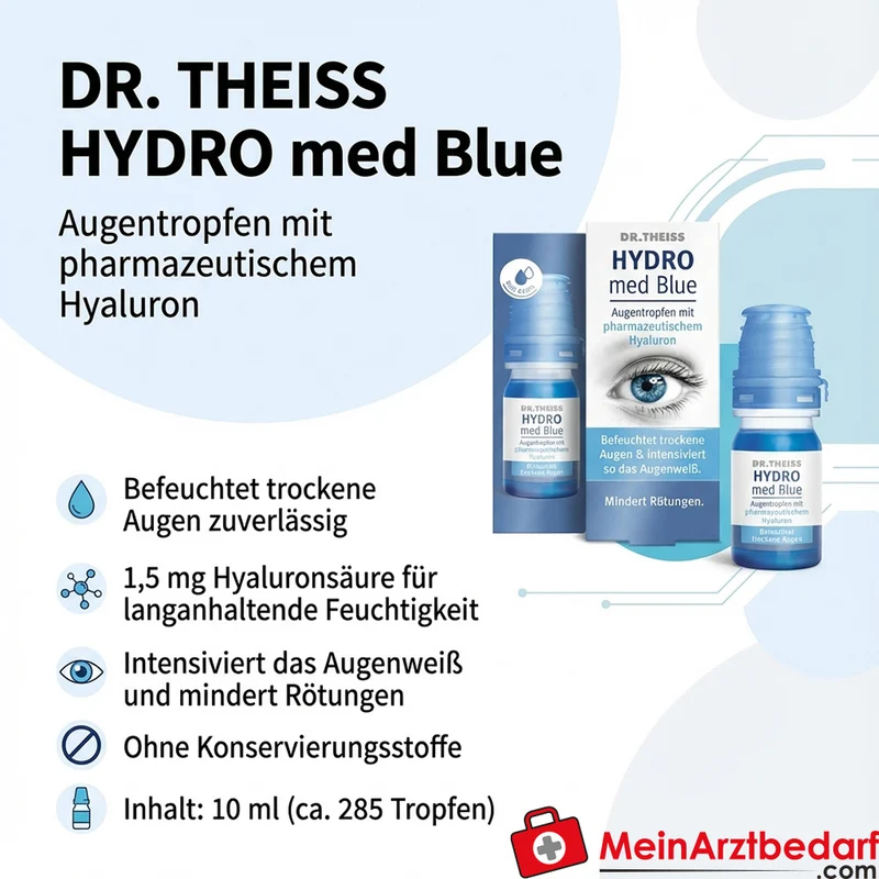 Dr. Theiss Hydro med Blue Augentropfen 1,5 mg Hyaluronsäure 10 ml