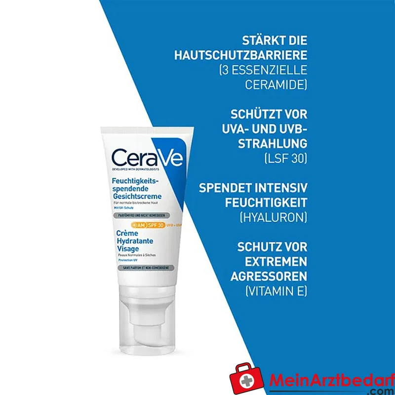 CeraVe Feuchtigkeitsspendende Gesichtscreme LSF 30 Tagescreme 52 ml