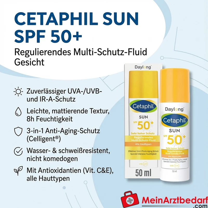 CETAPHIL SUN Regulierendes Multi-Schutz-Fluid SPF 50+ Gesichts-Sonnenschutz 50 ml