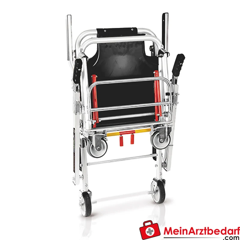 Servoprax Faltbarer Tragestuhl 3 Haltegurte Thermoplast 170 kg 4 Rollen mit Feststellbremse