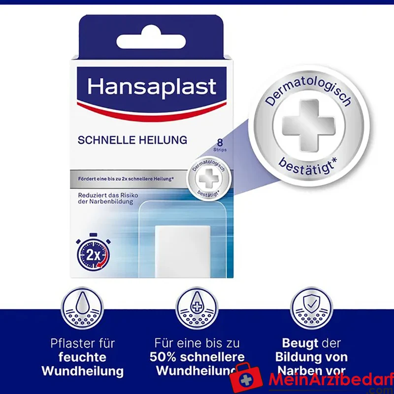 Hansaplast Schnelle Heilung Pflaster Strips Polyurethan Wundauflage 8 Stück