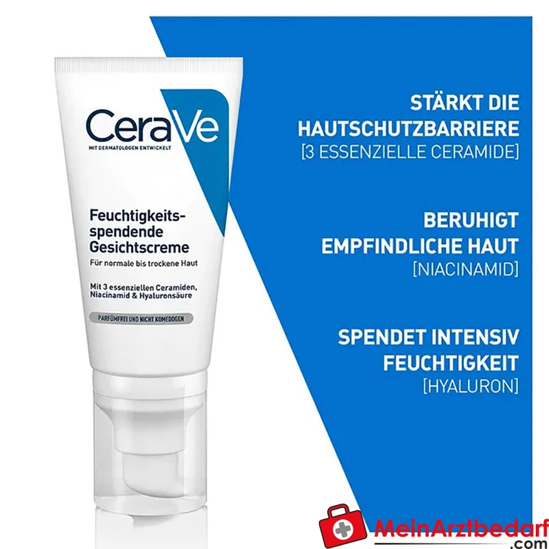 CeraVe Feuchtigkeitsspendende Nachtcreme mit Hyaluronsäure, Ceramiden und Niacinamid 52 ml
