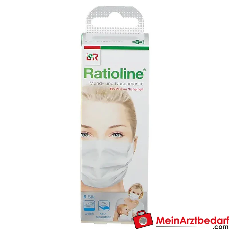 Ratioline Bambino Kinder Mund-Nasen-Maske wiederverwendbar, atmungsaktiv, 6 Stück