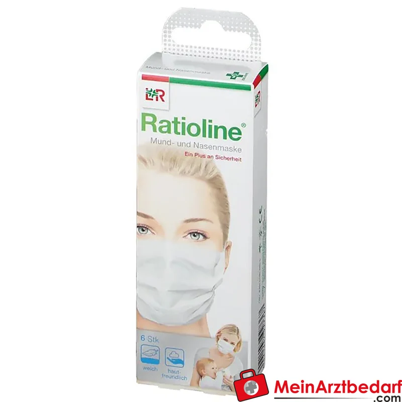 Ratioline Bambino Kinder Mund-Nasen-Maske wiederverwendbar, atmungsaktiv, 6 Stück
