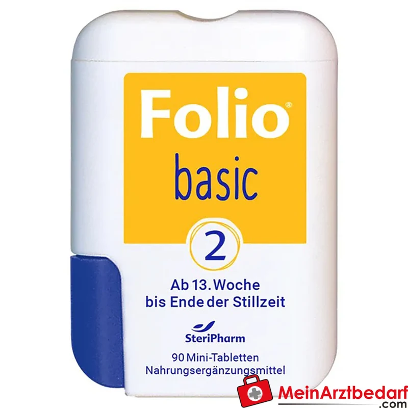 Folio basic 2 Folsäure 400 µg Filmtabletten 90 Stück
