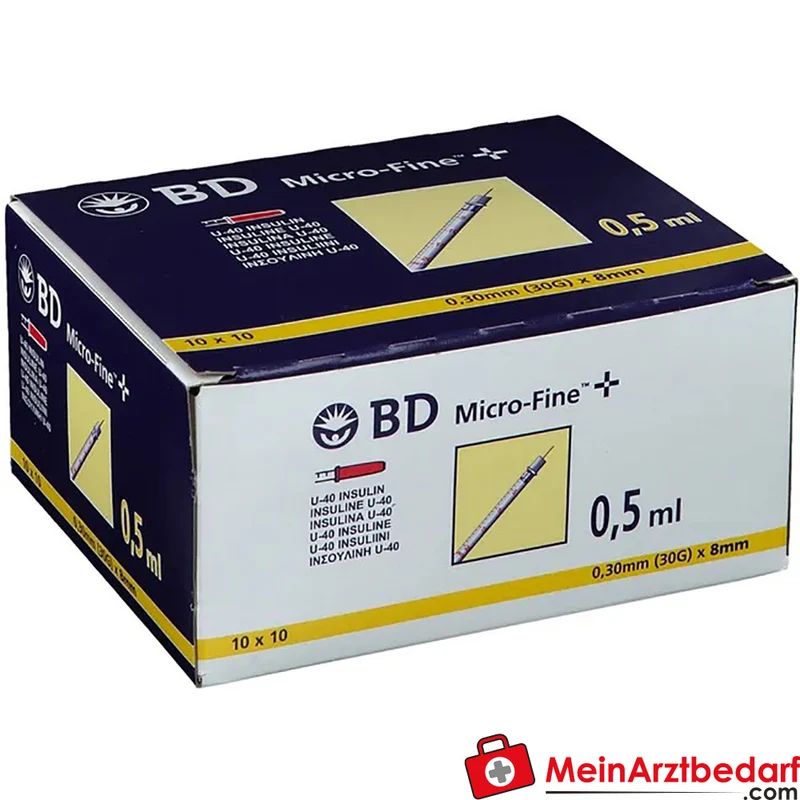 BD Micro FINE+ U40 Insulinspritzen 0,5 ml 8 mm (0,30 mm) steril
