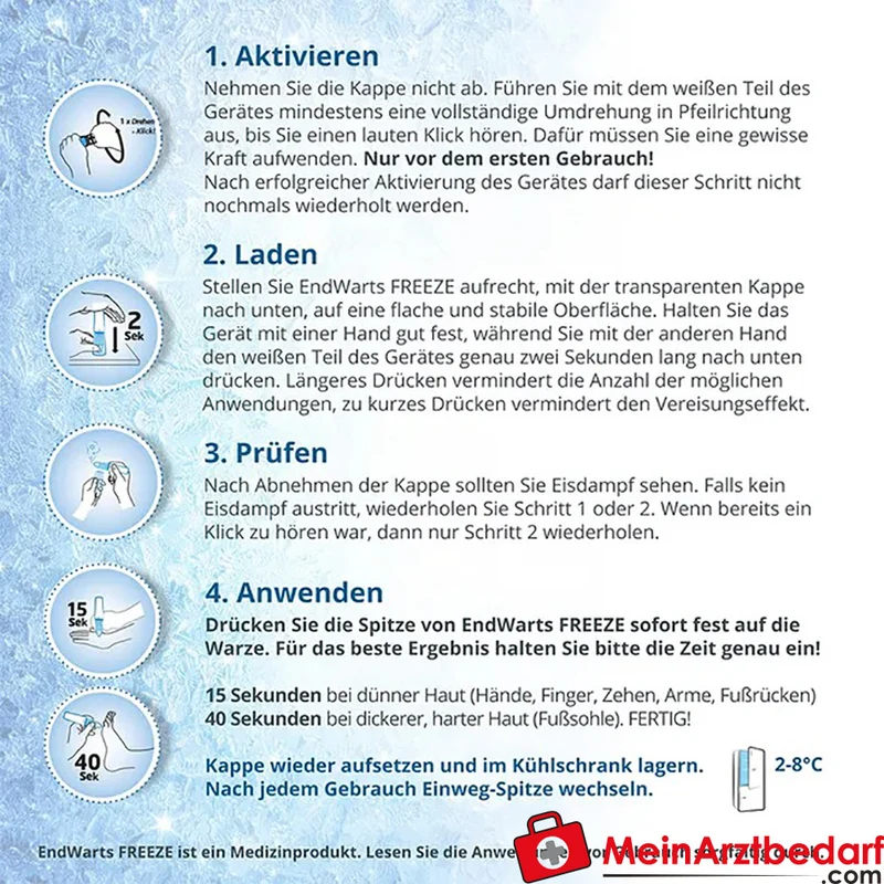 EndWarts FREEZE Vereisungsmittel Distickstoffmonoxid (N2O) 7,5 g