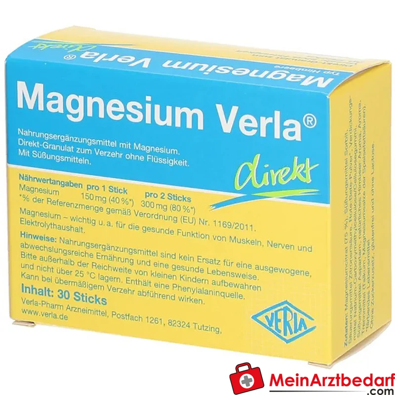 Verla Magnesium Direkt Himbeere 150 mg Granulat-Sticks 30 Stück