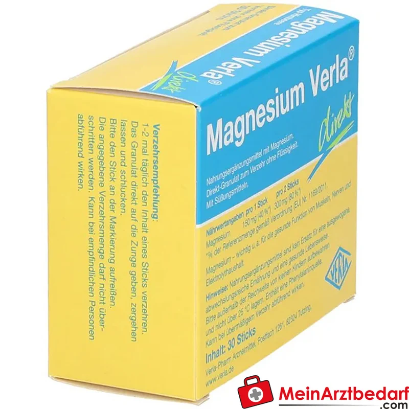 Verla Magnesium Direkt Himbeere 150 mg Granulat-Sticks 30 Stück