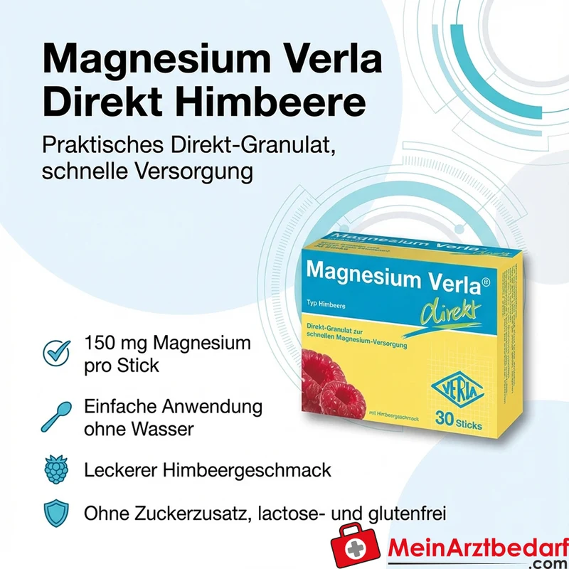 Verla Magnesium Direkt Himbeere 150 mg Granulat-Sticks 30 Stück