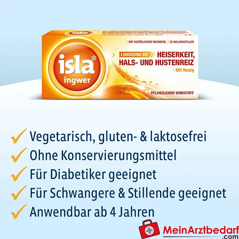 isla ingwer Pastillen 80 mg Isländisches Moos-Extrakt Lutschpastillen 30 Stück