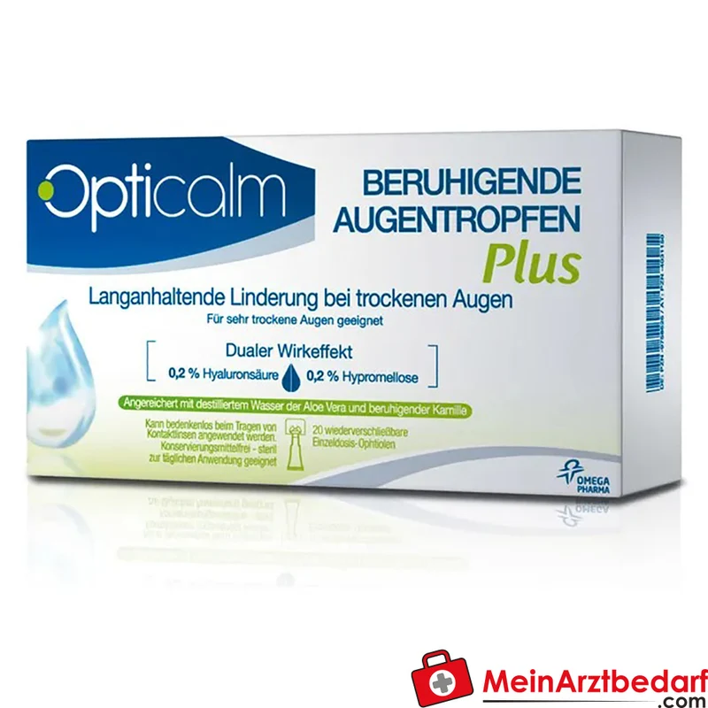 Opticalm beruhigende Augentropfen Plus Hypromellose 1 mg und Hyaluronsäure 1 mg Einzeldosis-Ophtiole 10 ml