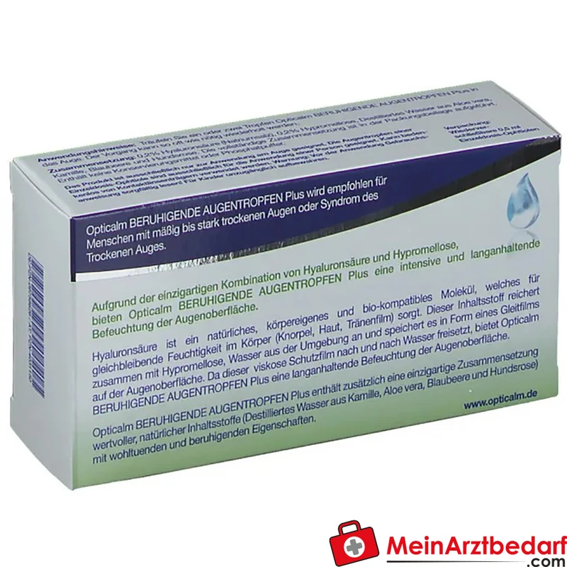 Opticalm beruhigende Augentropfen Plus Hypromellose 1 mg und Hyaluronsäure 1 mg Einzeldosis-Ophtiole 10 ml