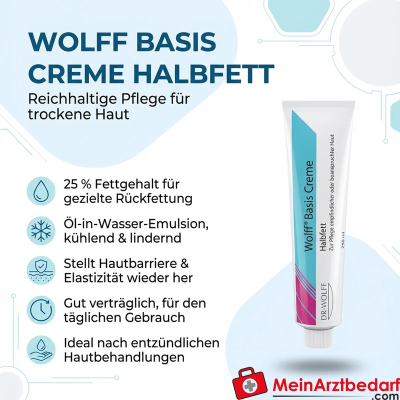 Wolff Basiscreme halbfett 25% Fett Creme 250 ml