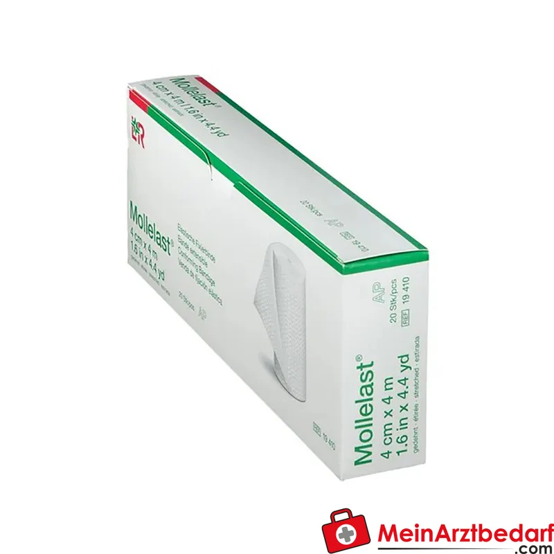 Mollelast Fixierbinde 4 cm x 4 m, elastisch, weiß, 20 Stück