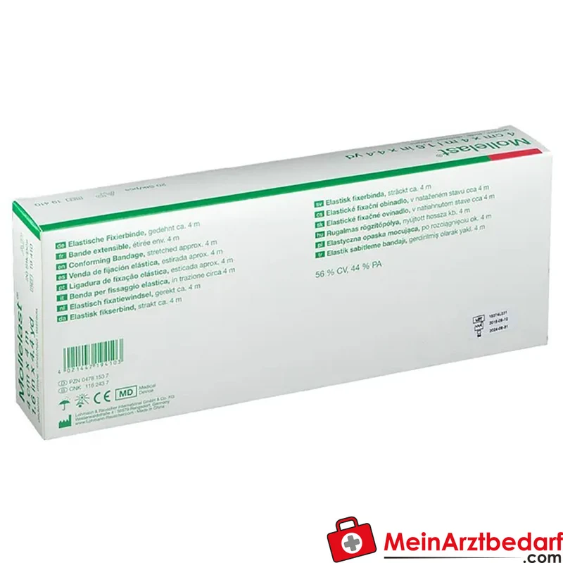 Mollelast Fixierbinde 4 cm x 4 m, elastisch, weiß, 20 Stück