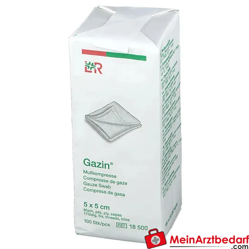 Gazin Mullkompresse 5 x 5 cm 8-lagig unsteril 100 Stück