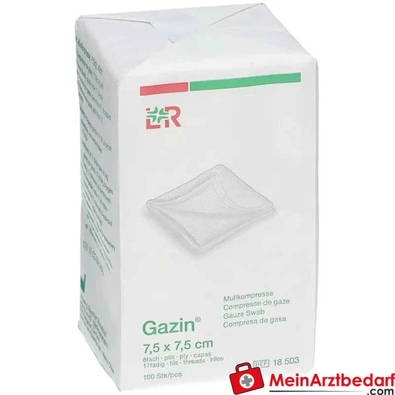 Gazin Mullkompresse 7,5 x 7,5 cm unsteril 8-lagig 100 Stück