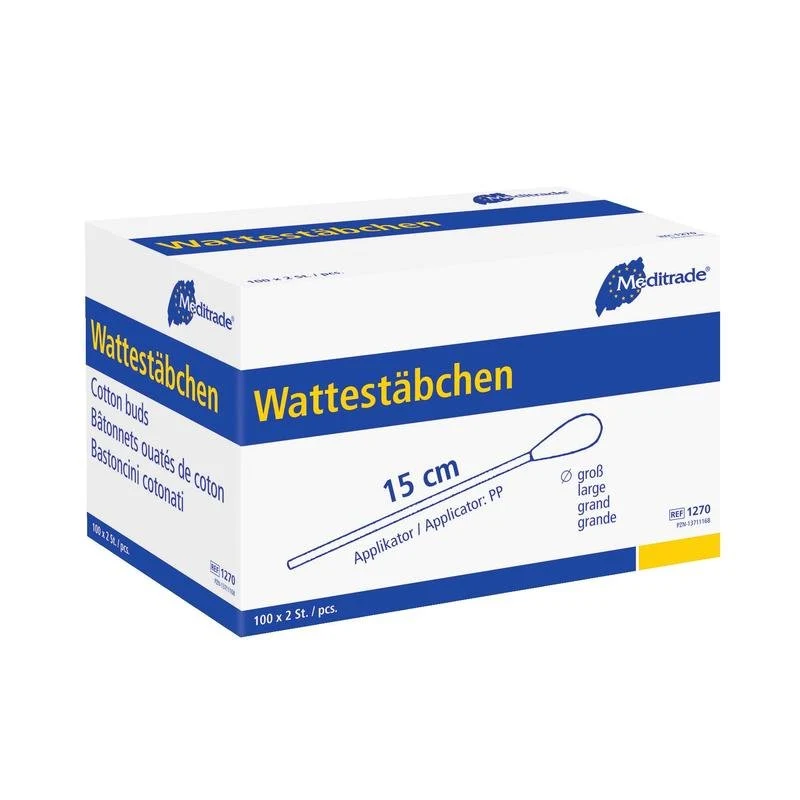 Wattestäbchen, steril verpackt, Länge: 15 cm