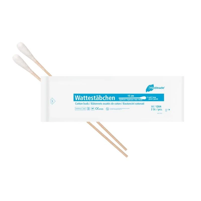 Wattestäbchen, steril verpackt, Länge: 15 cm