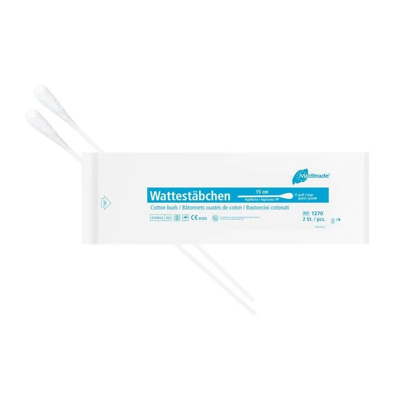 Wattestäbchen, steril verpackt, Länge: 15 cm