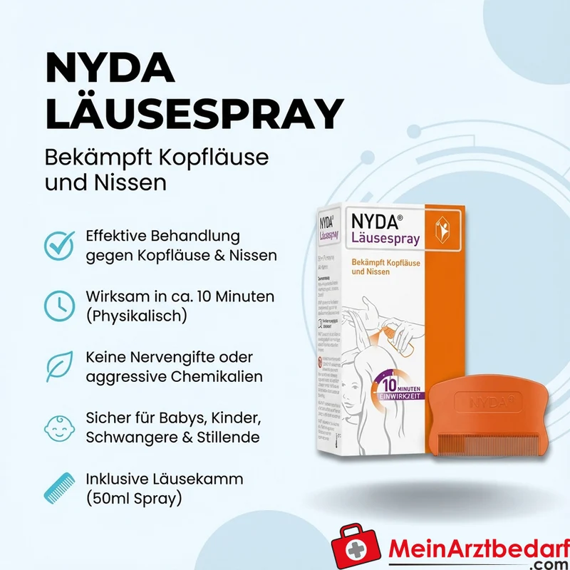 NYDA Läusespray mit 2‑Stufen-Dimeticon 50 ml