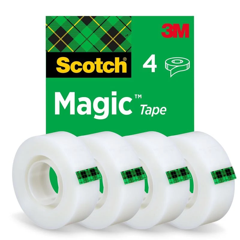 Scotch® Magic™ Unsichtbares Klebeband 8-1933-4S, 19 mm × 33 m, 4 Rollen/Packung | Packung (4 Rollen)
